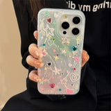 Colorful stars ins shiny  cartoon cute shockproof case for iphone