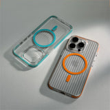 Corrugated Pattern HD Transparent Hard PC Case For iPhone