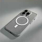 Corrugated Pattern HD Transparent Hard PC Case For iPhone