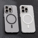 Corrugated Patter Magnetic Transparent Hard PC Case For iPhone