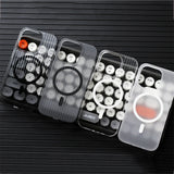 Corrugated Patter Magnetic Transparent Hard PC Case For iPhone