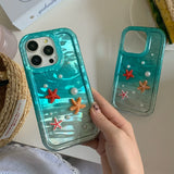 Creative INS Ripple Texture 3D Sea Stars & Pearls  Case for iPhone