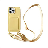 Crossbody Lanyard Necklace Rope Wallet Silicone Case For iPhone