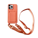 Crossbody Lanyard Necklace Rope Wallet Silicone Case For iPhone