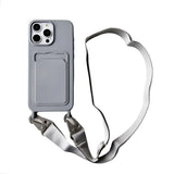 Crossbody Lanyard Necklace Rope Wallet Silicone Case For iPhone