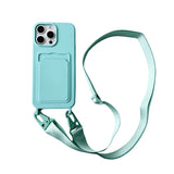 Crossbody Lanyard Necklace Rope Wallet Silicone Case For iPhone