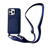 Crossbody Lanyard Necklace Rope Wallet Silicone Case For iPhone