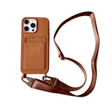 Crossbody Lanyard Necklace Rope Wallet Silicone Case For iPhone