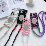 Wave Mirror Braided Rope Protective Case For iPhone