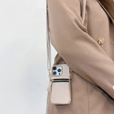 Leather Crossbody Zipper Wallet with Card Holder Case for iPhone