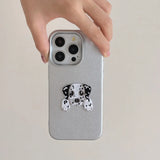 Cute Cartoon Embroidery Dog Shockproof Soft Case For iPhone