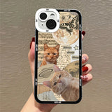 Cute Funny Cat Sticker Soft Clear Case For iPhone