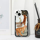 Cute Funny Cat Sticker Soft Clear Case For iPhone