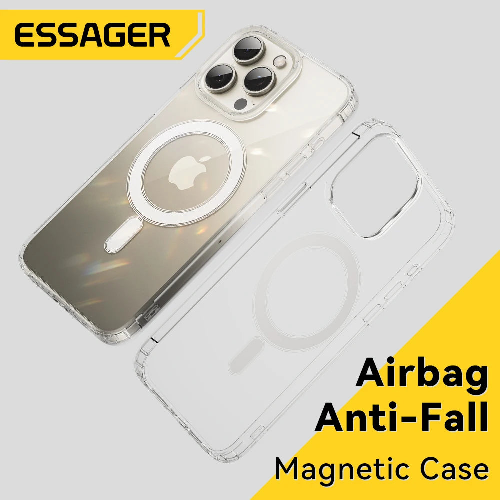 Magnetic Support Wireless Charging Clear Protective Case for iPhone