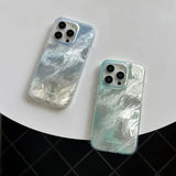 Shockproof Gradient Green Blue Glacier Pattern Case For iPhone