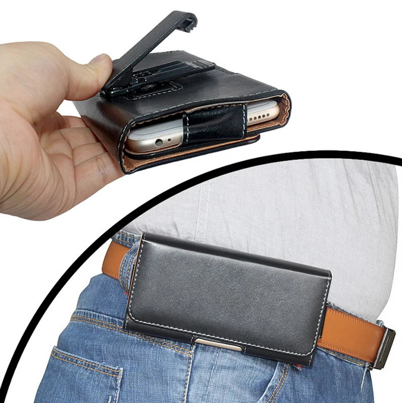 Fashion Leather Pouch men Belt Clip Magnet Bag Case For iphone