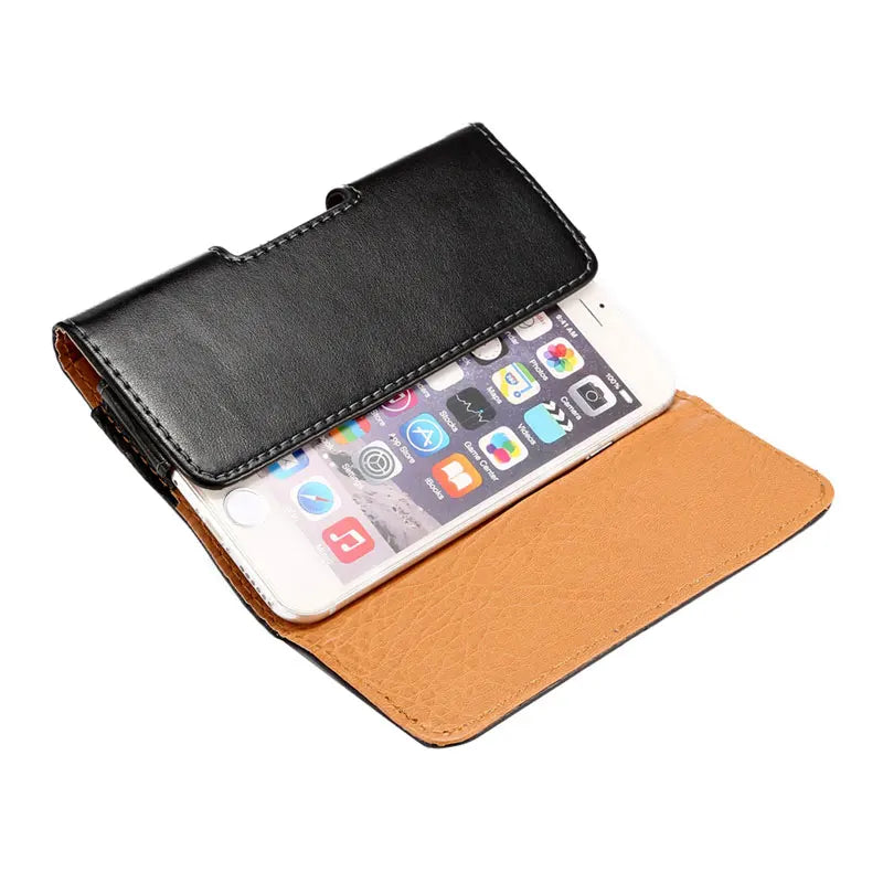 Fashion Leather Pouch men Belt Clip Magnet Bag Case For iphone