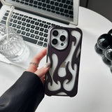 Fashion Creative Matte 3D Hollowed Flame Case For iphone