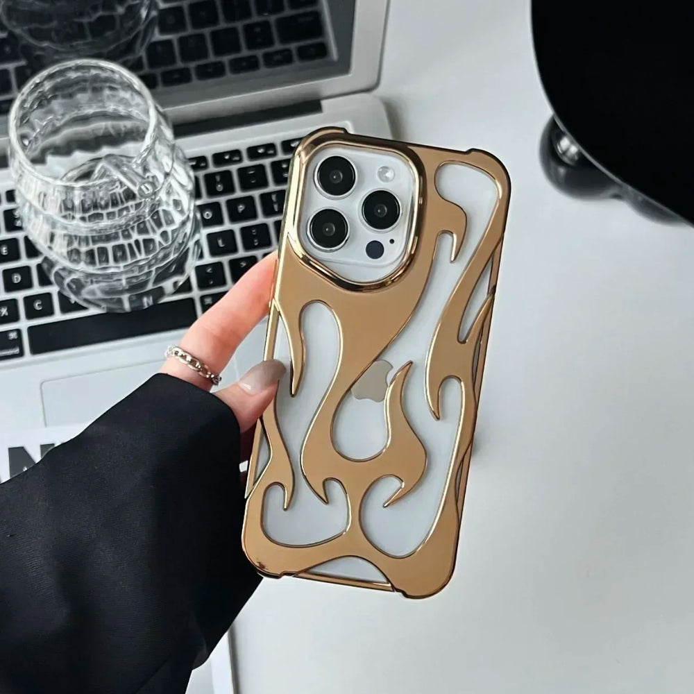 Fashion Creative Matte 3D Hollowed Flame Case For iphone