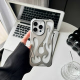 Fashion Creative Matte 3D Hollowed Flame Case For iphone