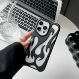 Fashion Creative Matte 3D Hollowed Flame Case For iphone