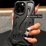 Fashion Creative Matte 3D Hollowed Flame Case For iphone