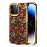 Floral Texture Luxury Wooden Case For iPhone