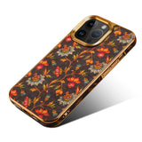 Floral Texture Luxury Wooden Case For iPhone