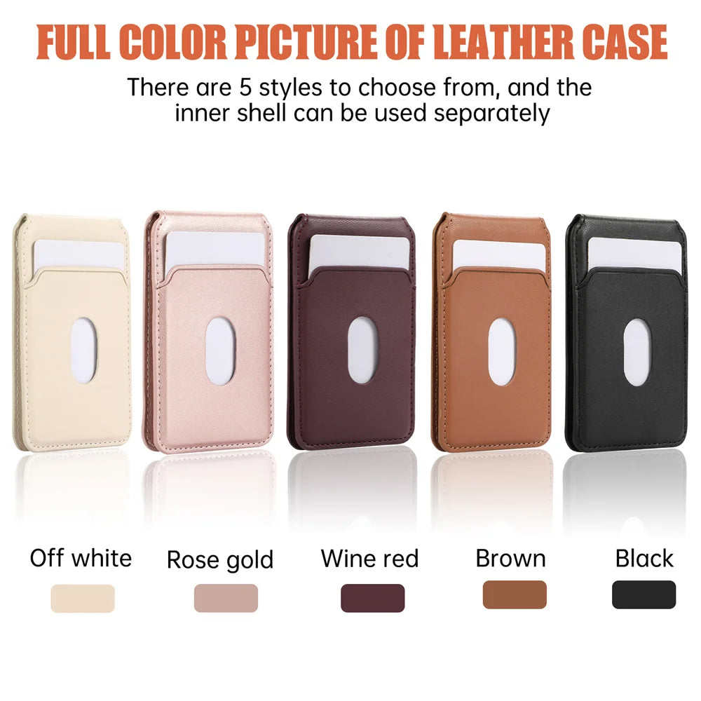 Magnetic Leather Card Holder Wallet for Apple