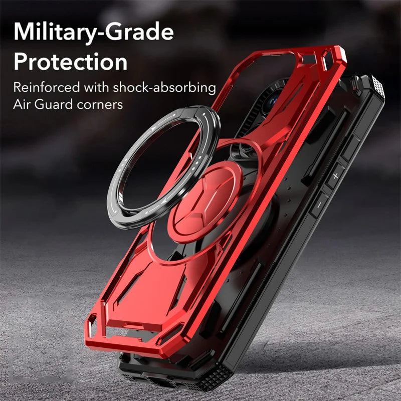 Shockproof Armor Magnetic Ring Stand Funda Case for iPhone