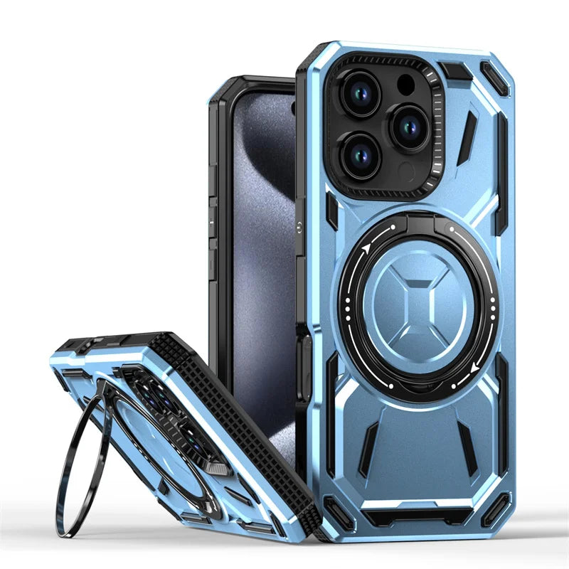 Shockproof Armor Magnetic Ring Stand Funda Case for iPhone