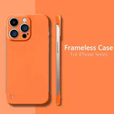 Frameless Slim Matte Hard Back Case For iPhone