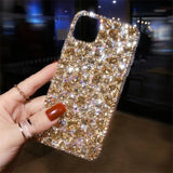 Luxury Bling Rhinestone Glitter Full Gold Diamond Crystal Case For iPhone