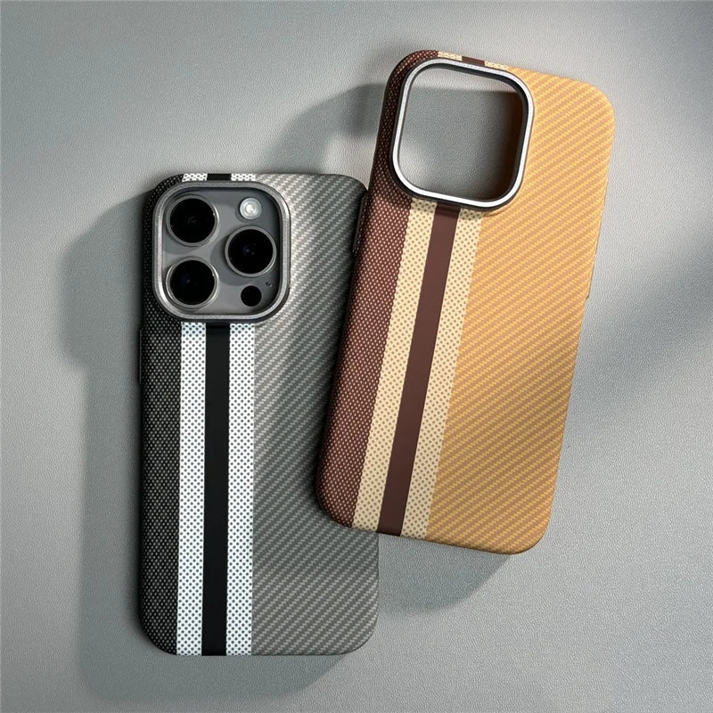 Hit Color Carbon Fiber Texture Magetic Case For iPhone