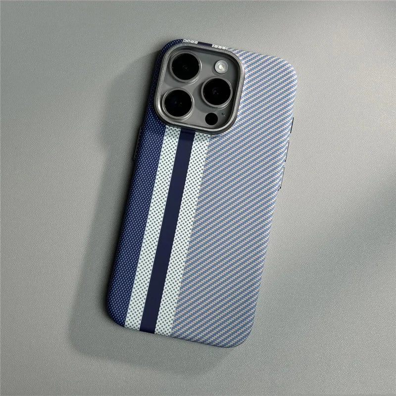 Hit Color Carbon Fiber Texture Magetic Case For iPhone