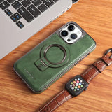 Men's Business Leather Magnetic Bracket Case for iPhone