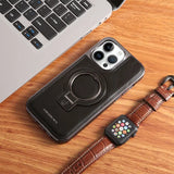 Men's Business Leather Magnetic Bracket Case for iPhone