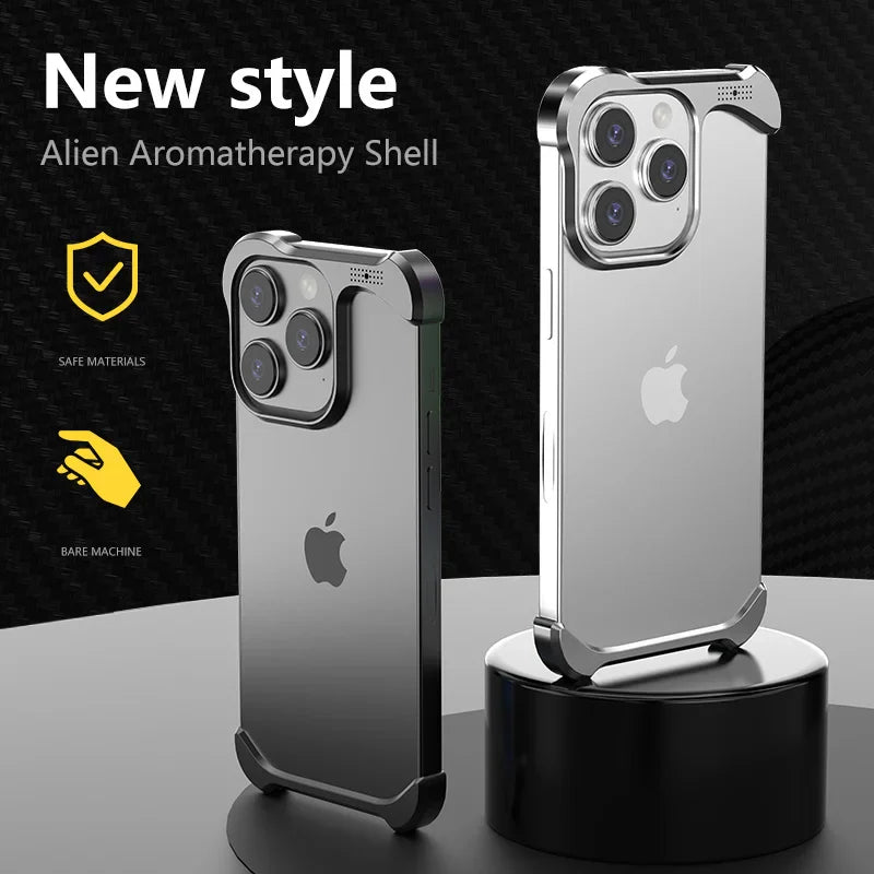 Irregular Titanium Alloy Bumper Borderless Case for iPhone