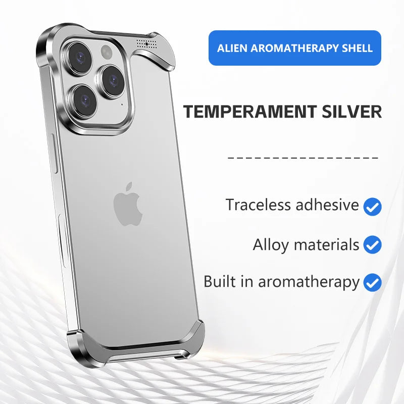 Irregular Titanium Alloy Bumper Borderless Case for iPhone