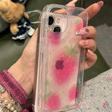 Cute Bling Glitter Strawberry Clear Case For iPhone