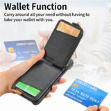 Leather Zipper Wallet with Card Holder Case For iPhone