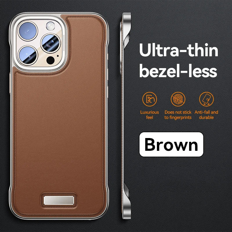 Leather Frameless Thin Case For iPhone