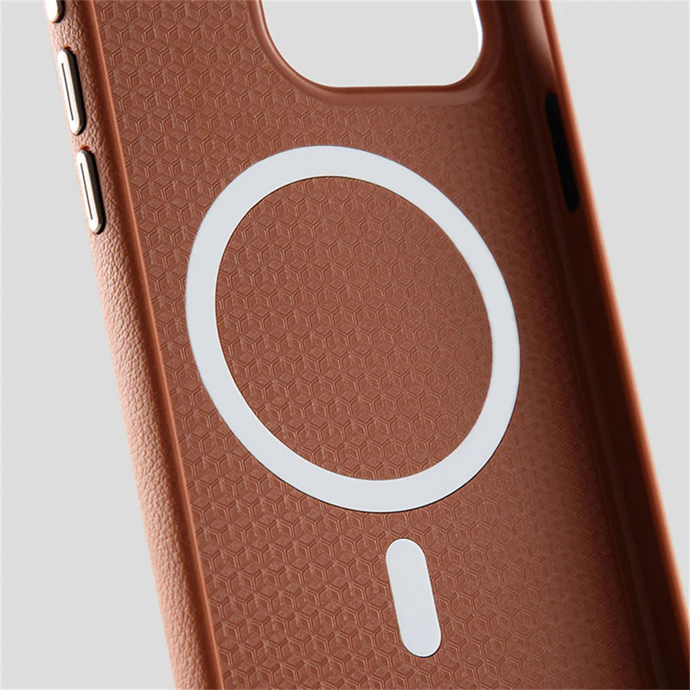 Luxury Business PU Leather Magnetic Case For iPhone