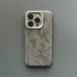 Luxury Camouflage Leather Shockproof Armor Magnetic Case For iPhone