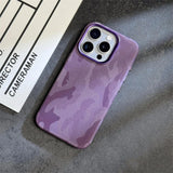 Luxury Camouflage Leather Shockproof Armor Magnetic Case For iPhone