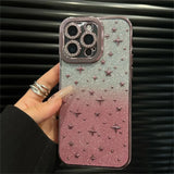 Bling Glitter Gradient Thin Y2K Star Plating Phone Case For iPhone