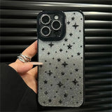 Bling Glitter Gradient Thin Y2K Star Plating Phone Case For iPhone