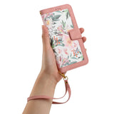 Luxury Flower Pattern Magnetic Clasp Flip Leather Case for Galaxy