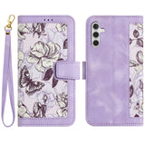 Luxury Flower Pattern Magnetic Clasp Flip Leather Case for Galaxy