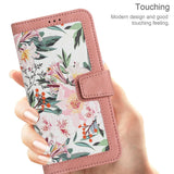 Luxury Flower Pattern Magnetic Clasp Flip Leather Case for Galaxy